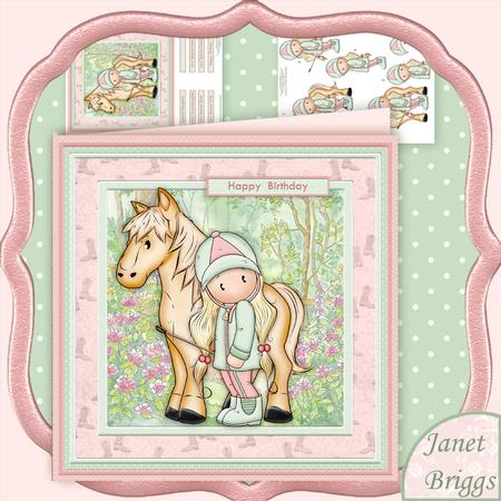 Horse Riding Chloe 8x8 Mini Kit & Decoupage