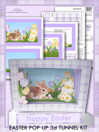 Easter Card Pop Up 3D Tunnel Kit