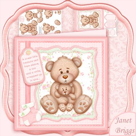New Baby Girl Mummy N Me 8x8 Mini Kit & Decoupage