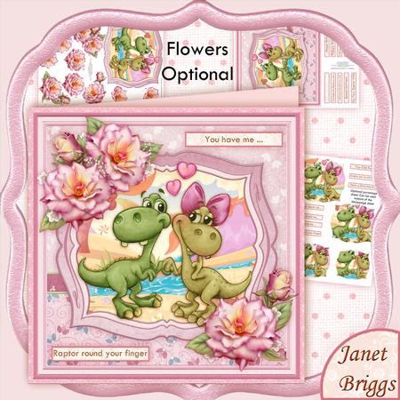Jurassic Love 8x8 Mini Kit & Decoupage or Pyramage