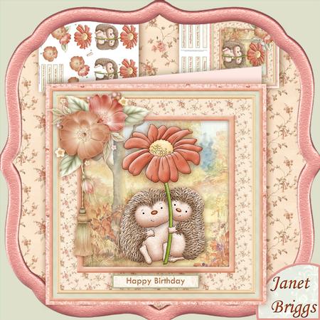 Hedgehog Blossom 8x8 Mini Kit & Decoupage