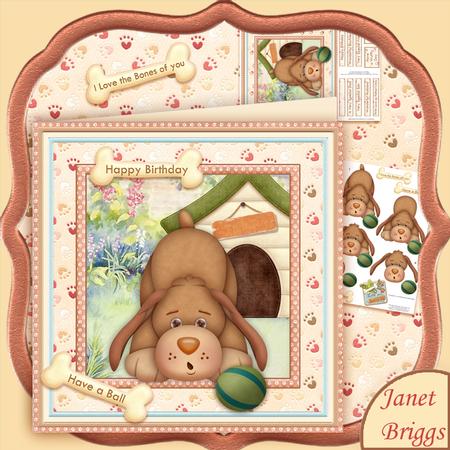 Have a Ball 8x8 Dog Mini Kit & Decoupage
