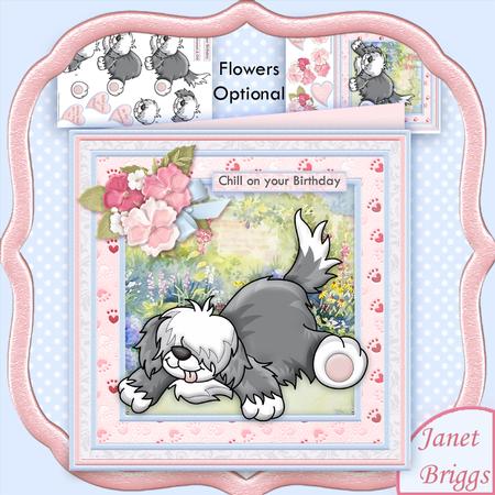 Chilled Out Dog 8x8 Mini Kit & Decoupage