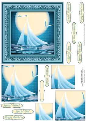 Sail Away Boat Card Topper & Pyramage