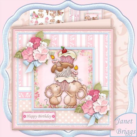 Cupcake Tower 8x8 Mini Kit Decoupage & Optional Flowers