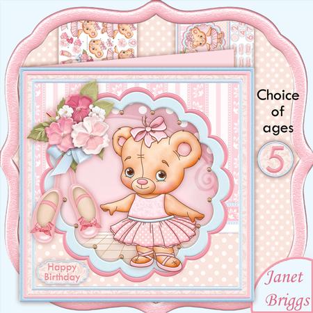 Ballerina Bear 8x8 Mini Kit & Decoupage with Ages