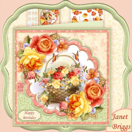 Rose Basket 8x8 Mini Kit & Decoupage
