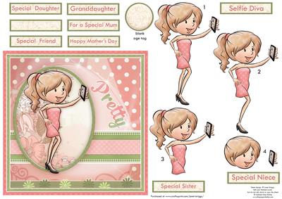 Selfie Diva Card Topper & Decoupage