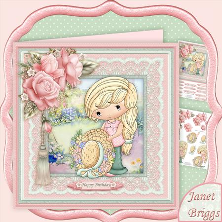 Izzy's Bonnet 8x8 Easter or Birthday Mini Kit with Decoupage