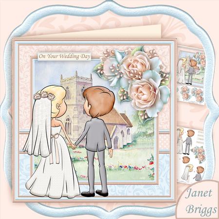 Wedding Day the Happy Couple 8x8 Mini Kit & Decoupage