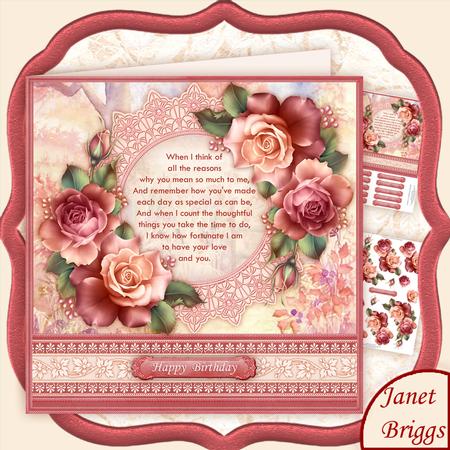 Say It with Roses 8x8 Mini Kit, Decoupage & Verse