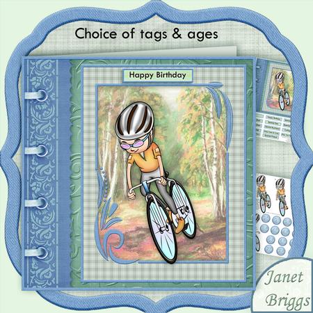 Cyclist in Woods 8x8 Mini Kit Ages & Decoupage