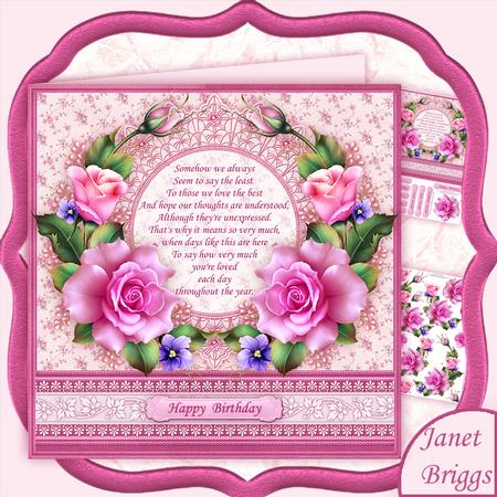 Pink Spring Rose & Verse 8x8 Mini Kit & Decoupage