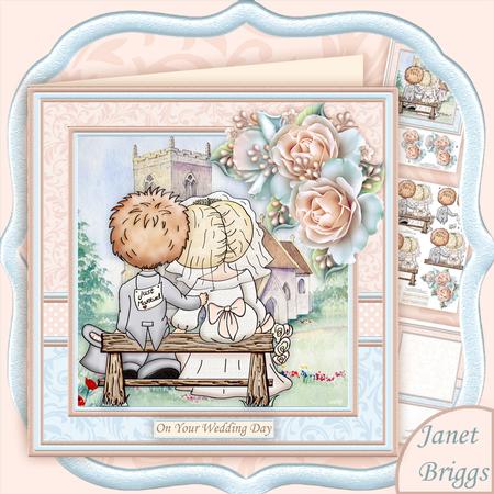 Wedding Day Just Married 8x8 Mini Kit & Decoupage