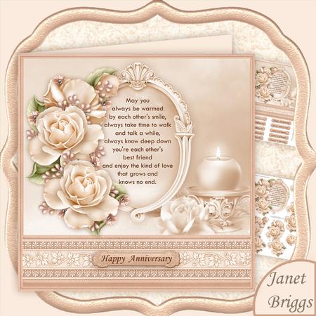 Cream Roses & Verse Wedding or Anniversary 8x8 Mini Kit