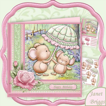 Parasol Mice 7.5 x 7.5 Mini Kit and Decoupage