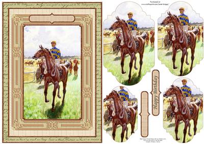 The Jockey Horse Racing Card Topper & Pyramage