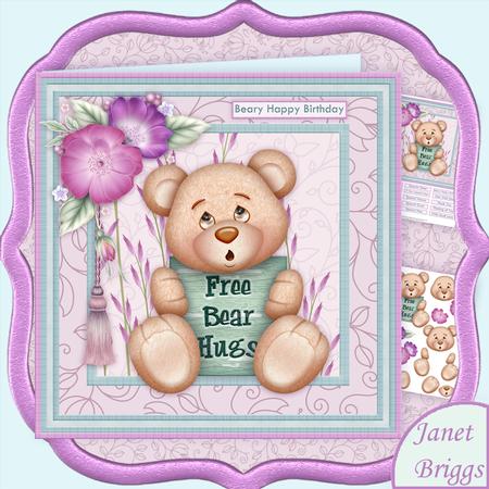 Free Bear Hugs All Occasions 8x8 Mini Kit & Decoupage