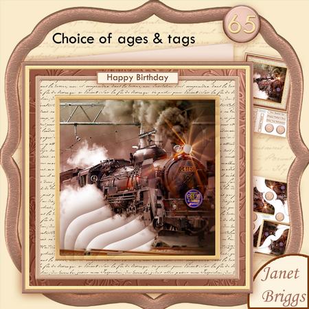 Steam Train 8x8 Mini Kit & Pyramage with Birthday Ages