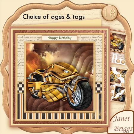 Futuristic Gold Motor Bike 8x8 Mini Kit for Men