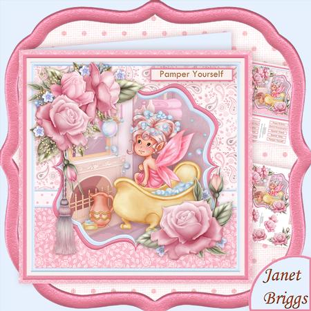 Pamper Yourself Bubble Bath Female 8x8 Mini Kit & Decoupage