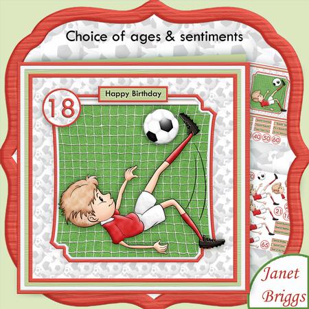 Football Back of the Net 8x8 Male Mini Kit Ages & Decoupage