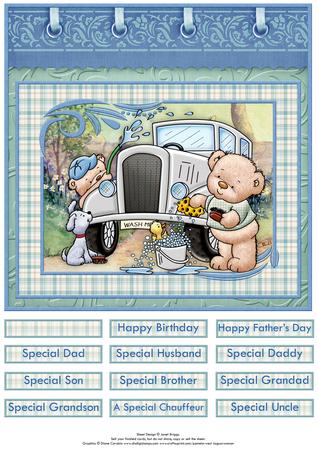 Wash Me Car Washing 8x8 Birthday Father's Day Mini Kit
