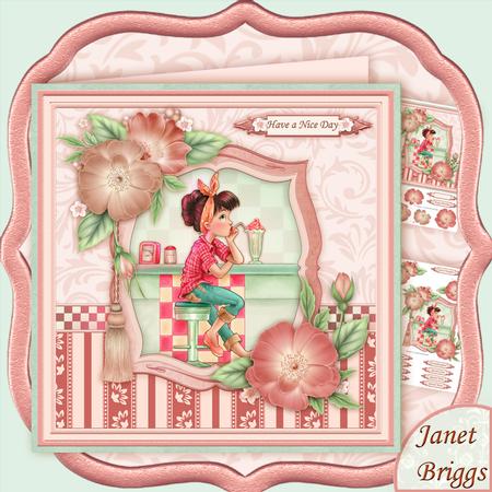 Retro Diner Have a Nice Day 8x8 Mini Kit & Decoupage