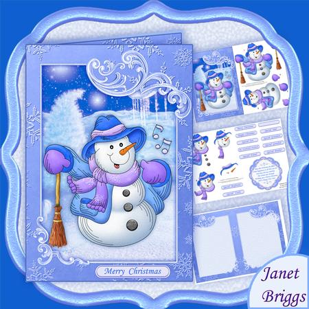 Singng Snowman Christmas Topper Decoupage Insert Mini Kit