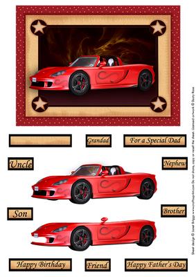 Sports Car Decoupage Father's Day Male Birthday