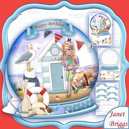 Sand Globe Summer at the Beach Shaped Rocker Card Mini Kit
