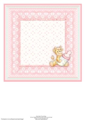 Baby Girl Giraffe Insert for 8x8 Mini Kit on Cup622213_68