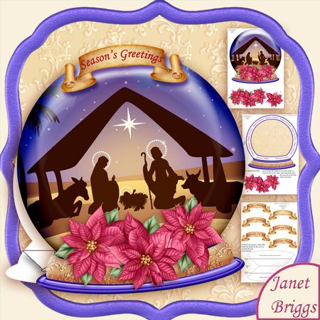 Christmas Snow Globe the Nativity Shaped Card Mini Kit
