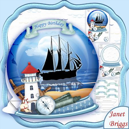 Sand Globe Sailing Ship Shaped Rocker Card Mini Kit