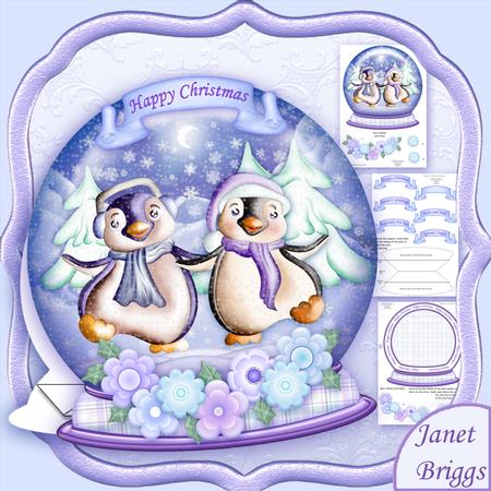 Christmas Snow Globe Flakey Friends Shaped Card Mini Kit
