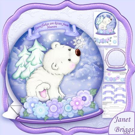 Christmas Snow Globe Flakey Friends 2 Shaped Card Mini Kit