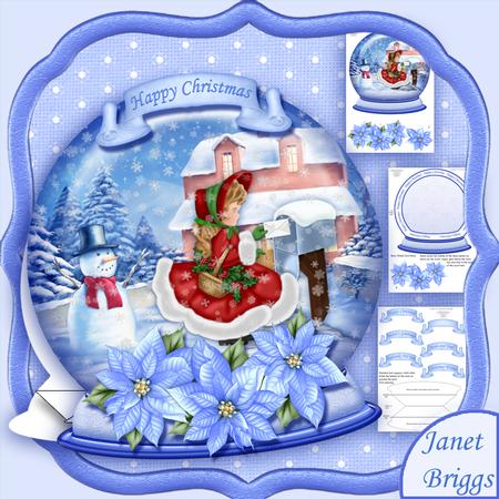 Christmas Snow Globe Posting Cards Shaped Card Mini Kit