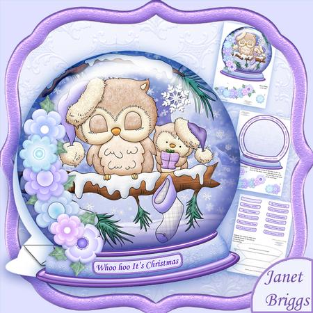 Christmas Snow Globe Holiday Wishes Shaped Card Mini Kit