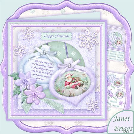 Christmas Baubles Santa's Nap 8x8 Mini Kit & Decoupage