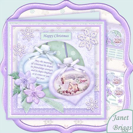 Christmas Baubles Winter Church 8x8 Mini Kit & Decoupage