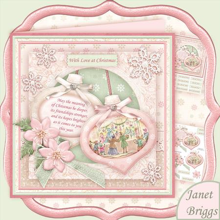 Christmas Baubles Christmas Shopping Decoupage 8x8 Mini Kit