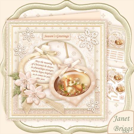 Christmas Baubles Candles 8x8 Mini Kit & Decoupage