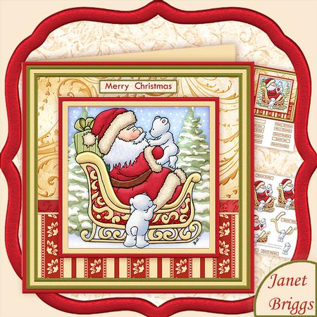 Polar Bears Visit Santa Christmas Mini Kit & Decoupage