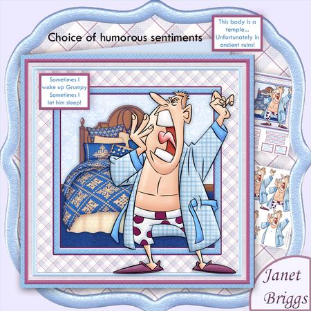 Wake Up Grumpy 8x8 Humorous Mini Kit & Decoupage