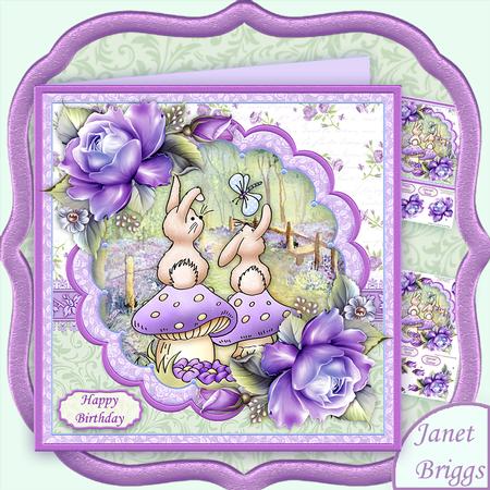 Bunnies Summer Time 8x8 Mini Kit & Decoupage