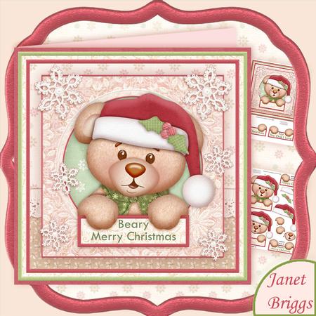 Shabby Chic Beary Merry Christmas 8x8 Mini Kit & Decoupage