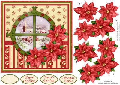 Through the Round Window Christmas Church Topper & Decoupage