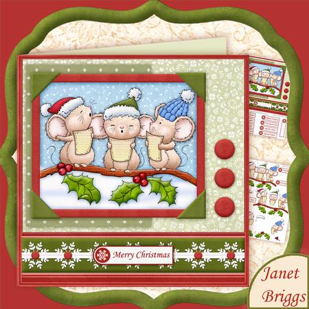 Hark the Herald Micey Sing Christmas 8x8 Decoupage Mini Kit