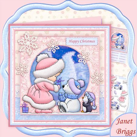 Waiting in Line Christmas 8x8 Mini Kit & Decoupage