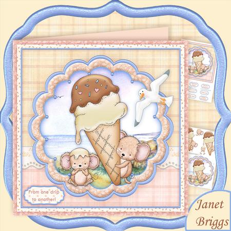 Ice Cone Mice Humorous Big Drip 7.5 Mini Kit & Decoupage